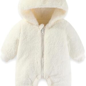 uvipc – conjunto de oso para bebé recién nacido: mono/enterizo con capucha de forro polar para invierno, traje abrigado para bebé niño o niña.